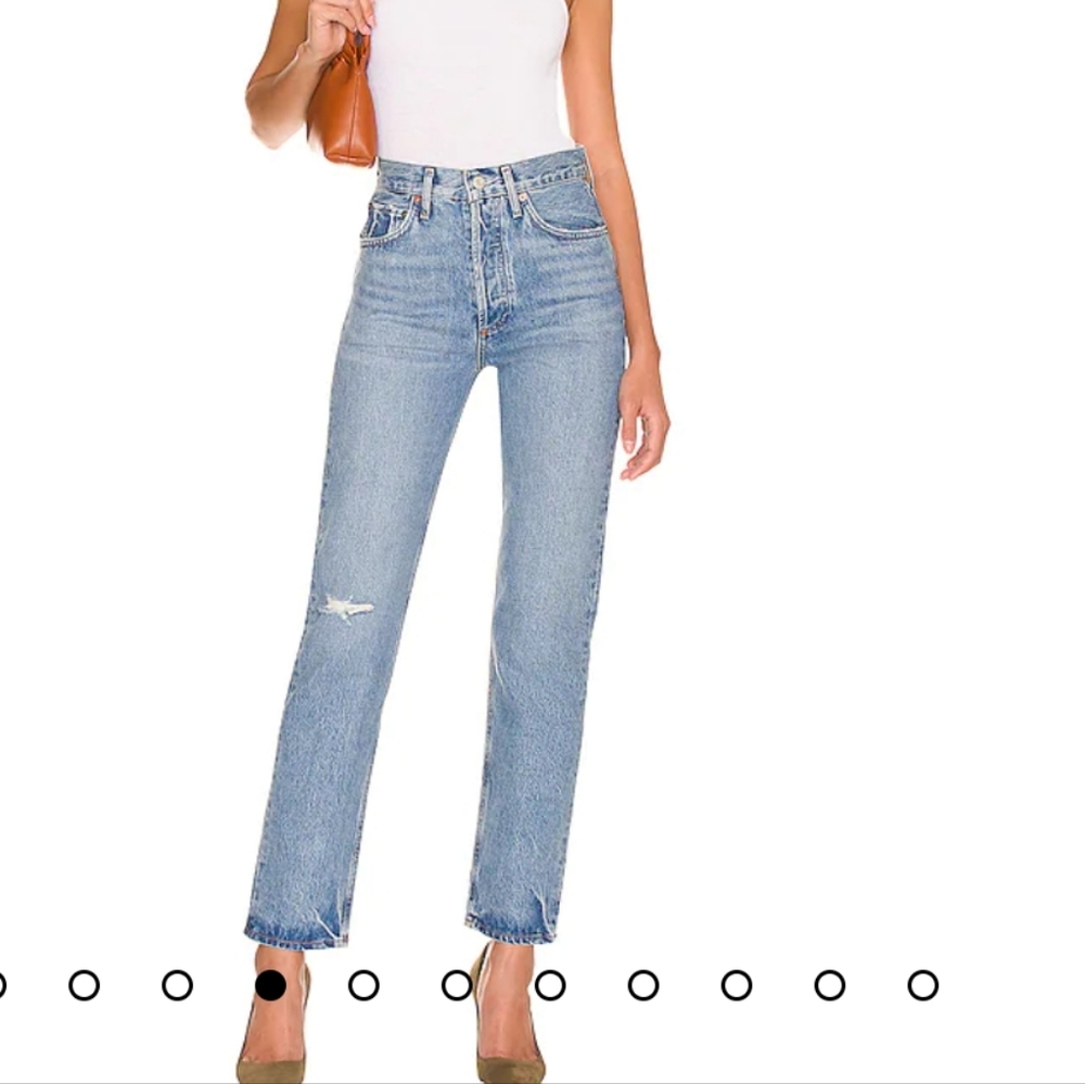Agolde 90's Pinch Waist High-rise Straight Jean in Abstract